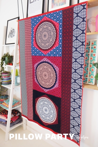 Canvas Swafing -  Pillow Party 2023 - Bunt-Bordeaux - by Jolijou - Panel